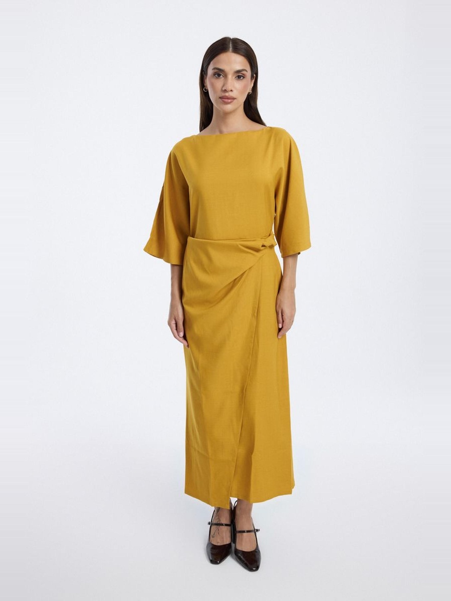 Maxi Dress with Side Drape