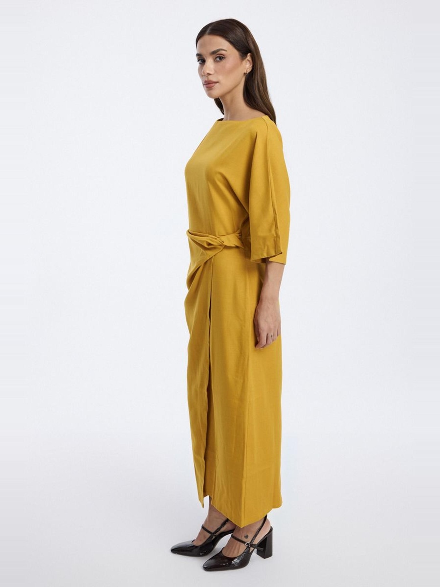 Maxi Dress with Side Drape