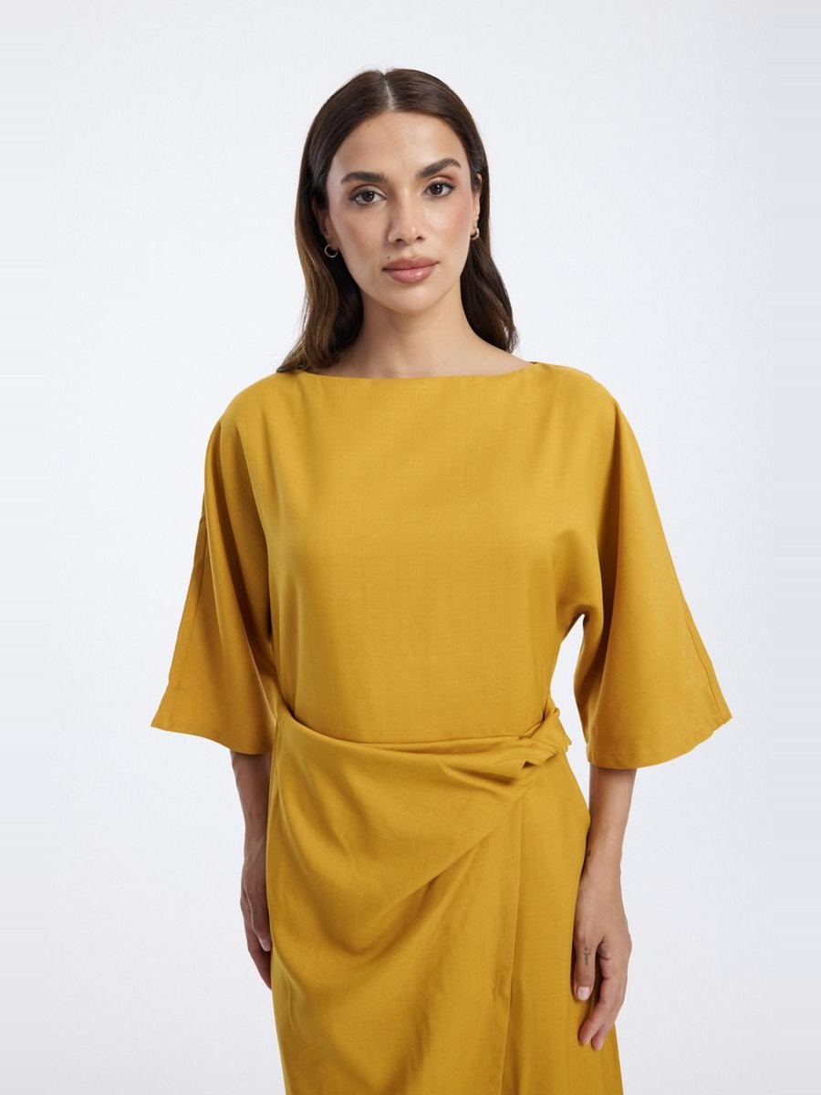 Maxi Dress with Side Drape