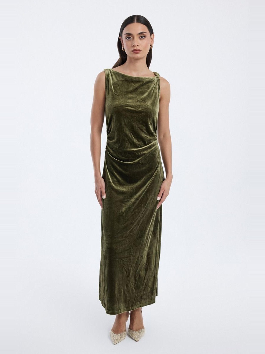 Velvet Sleeveless Maxi Dress