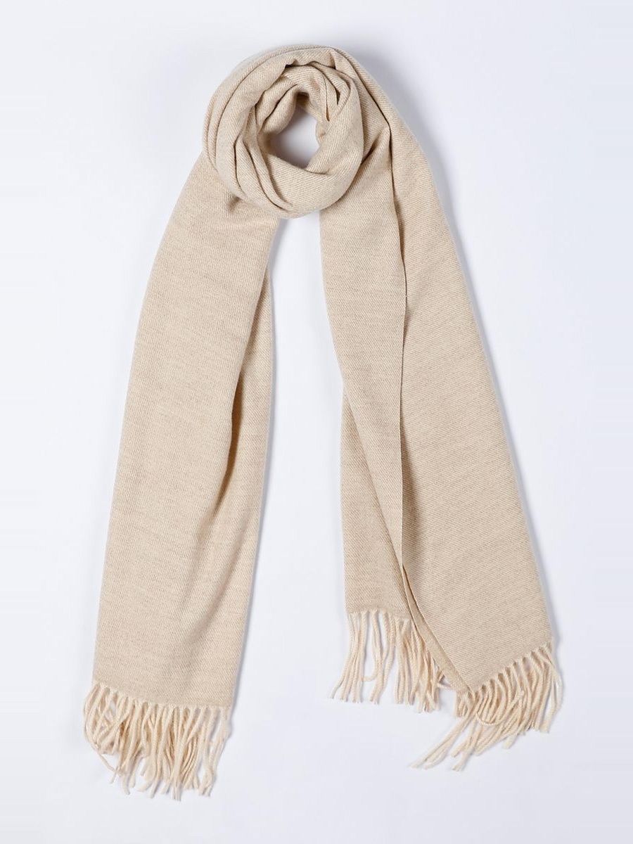 Plain Scarf with Tassel Fringe