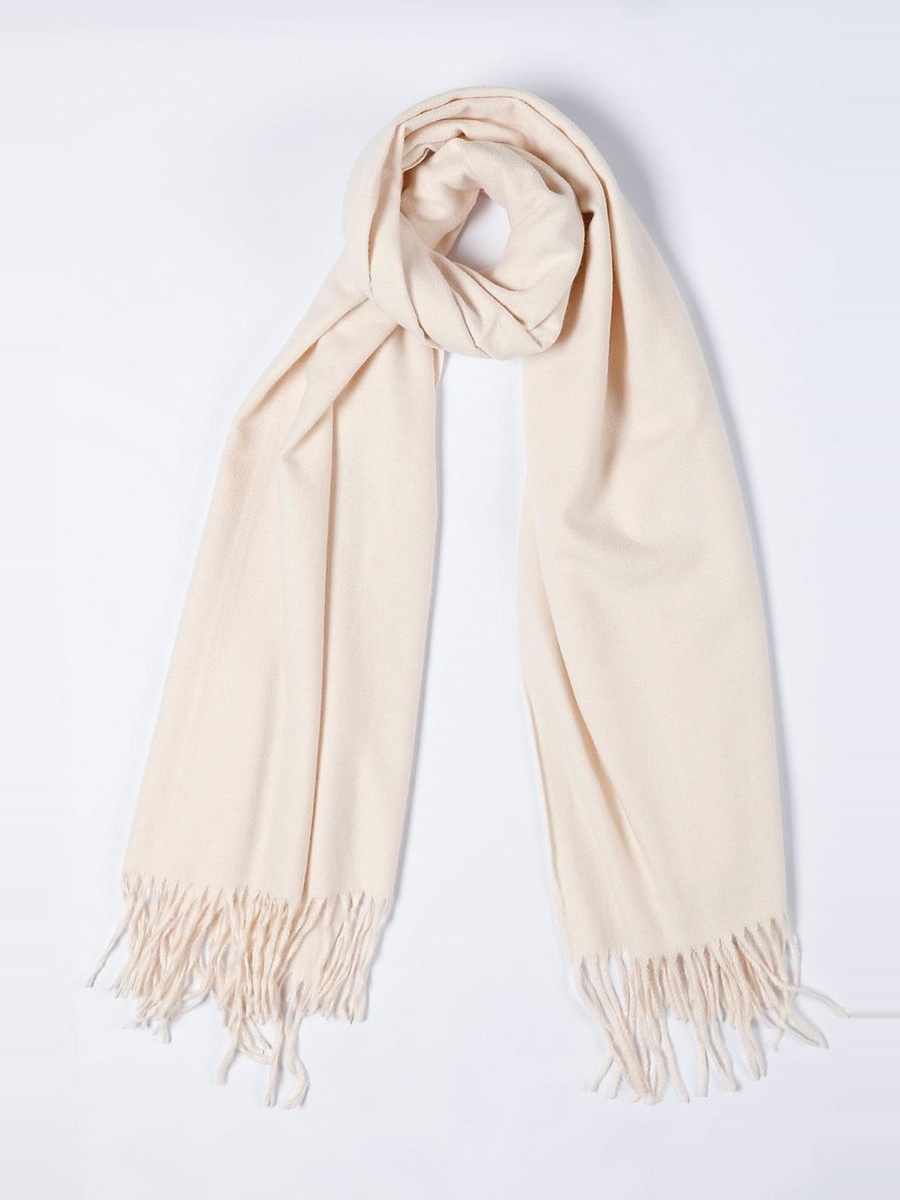 Plain Scarf with Tassel Fringe