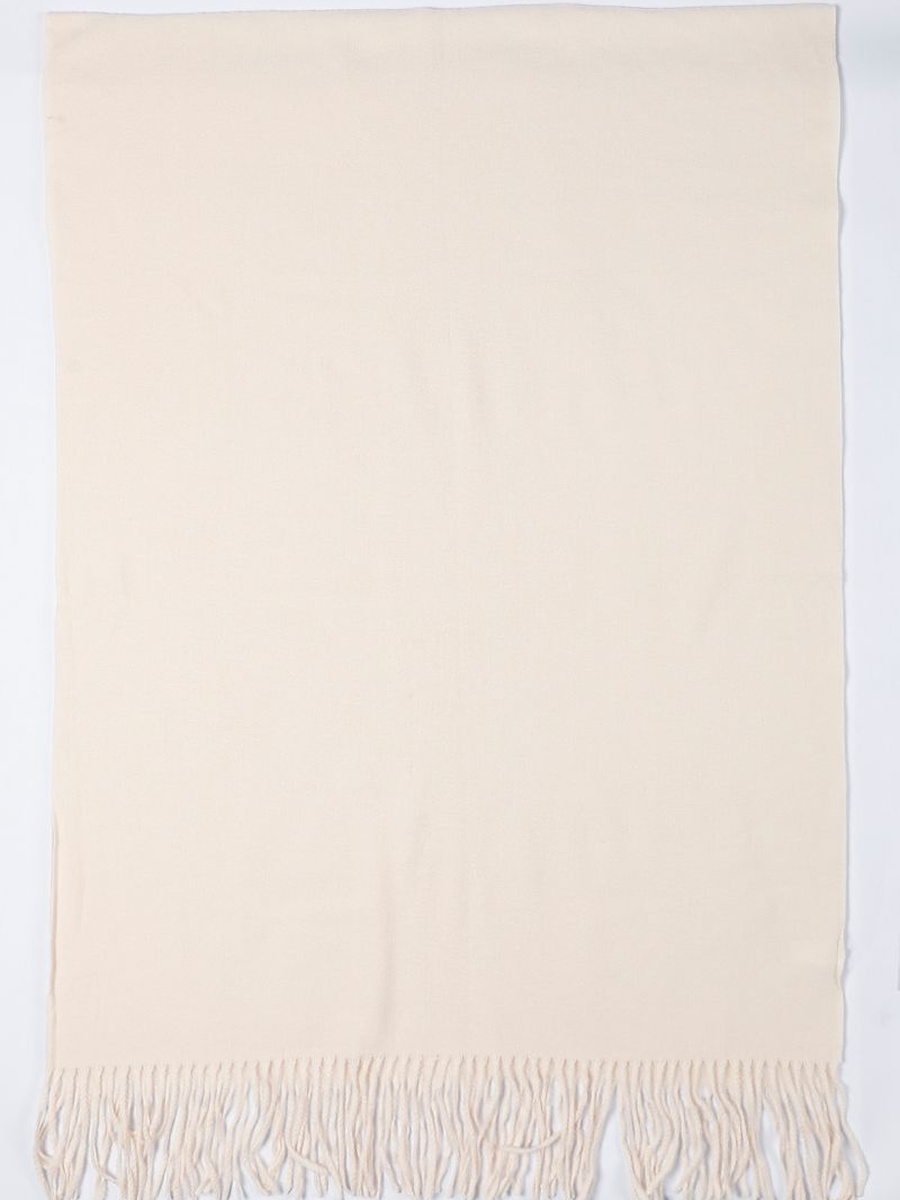 Plain Scarf with Tassel Fringe
