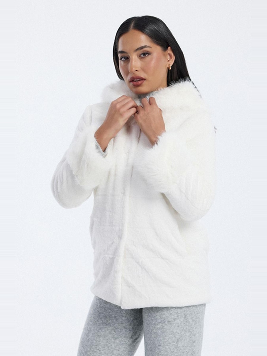 Faux Fur Hooded Jacket