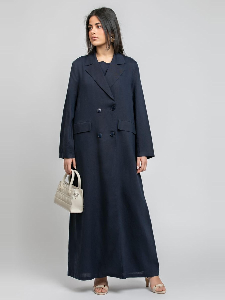 Double Breasted Long Jacket Abaya