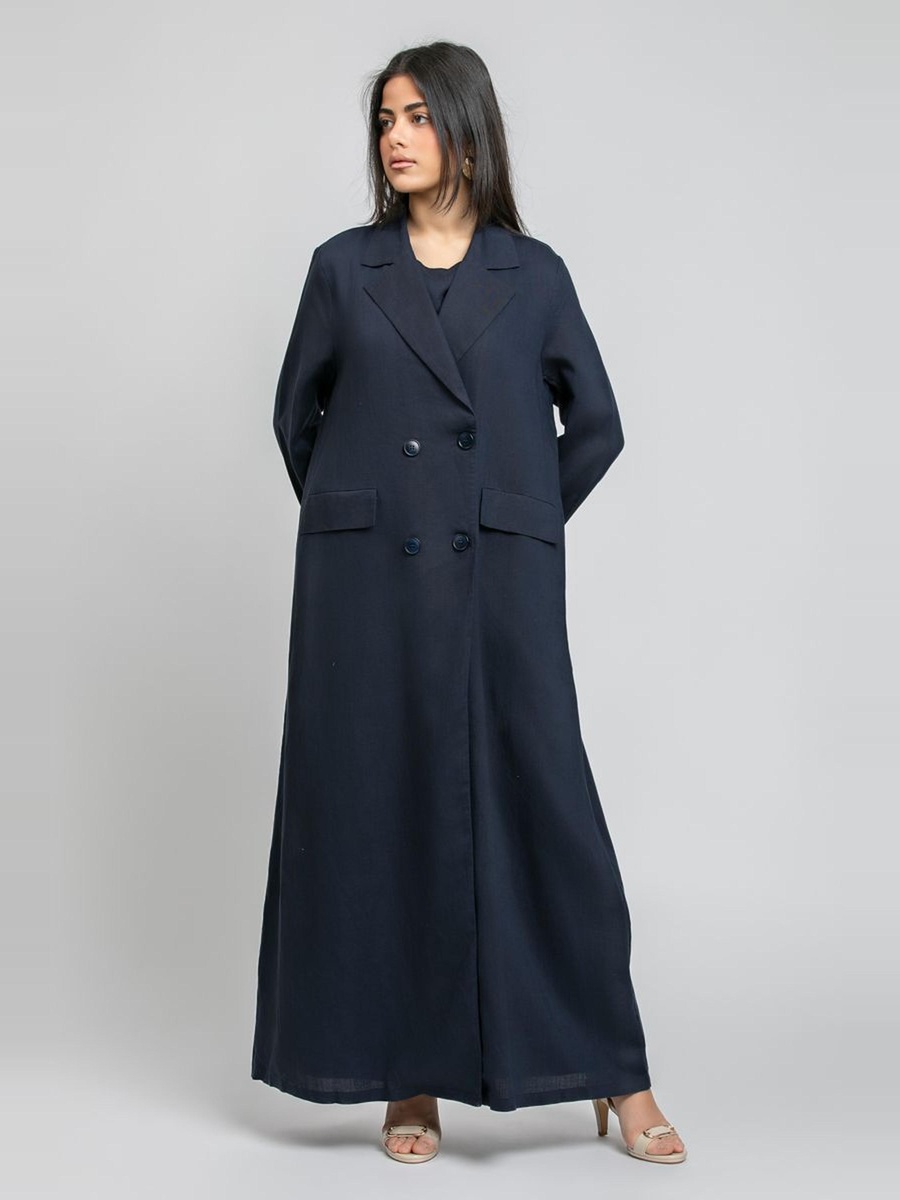 Double Breasted Long Jacket Abaya