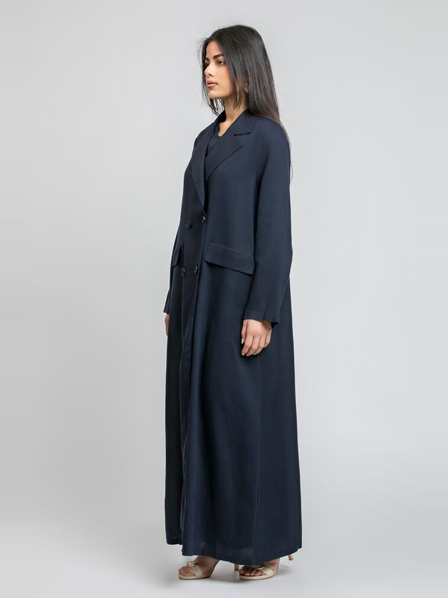 Double Breasted Long Jacket Abaya