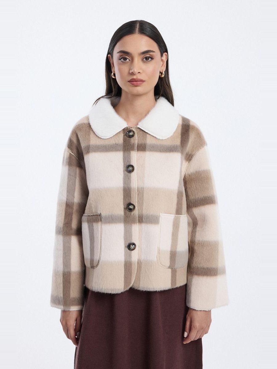 Plaid Button Front Jacket