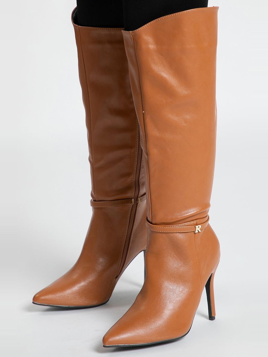 Knee High Boots with Side Zipper