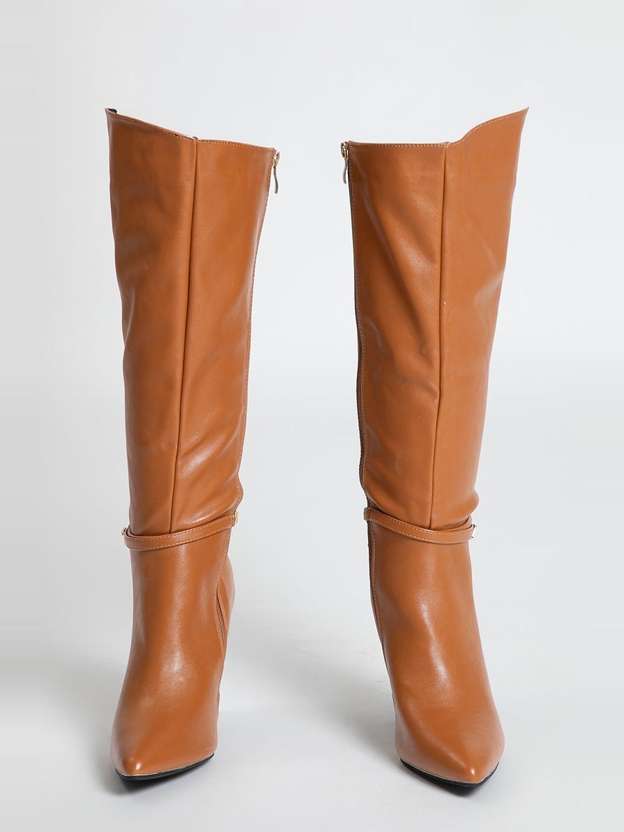 Knee High Boots with Side Zipper