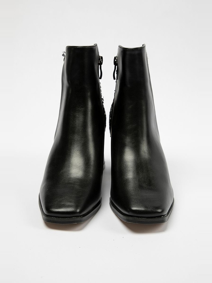 Ankle Boots with Tweed Detail