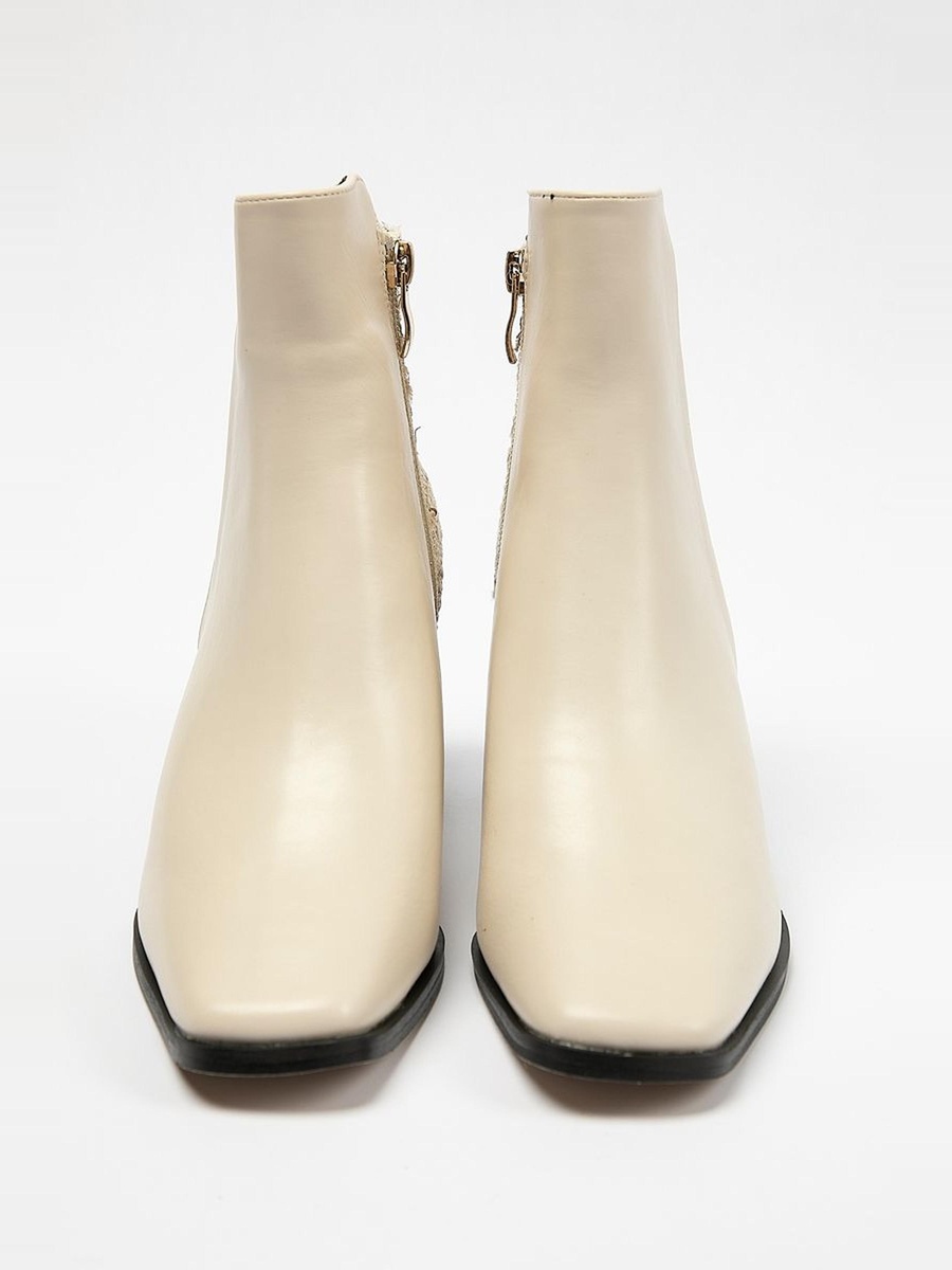 Ankle Boots with Tweed Detail