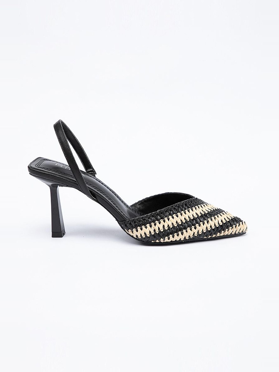 Two-Tone Slingback Heeled Shoes