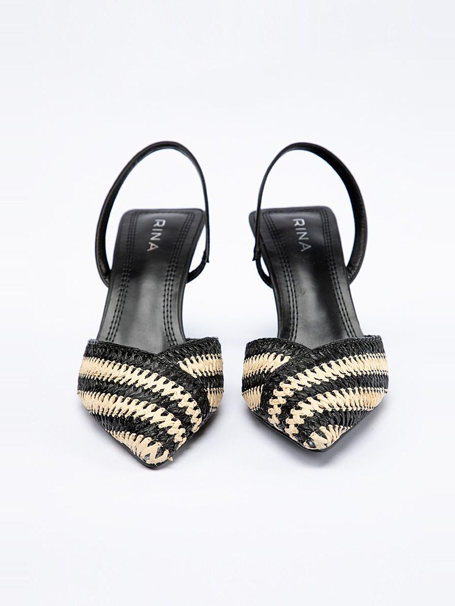 Two-Tone Slingback Heeled Shoes