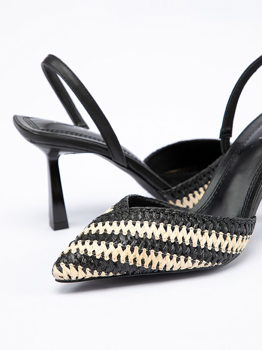 Two-Tone Slingback Heeled Shoes