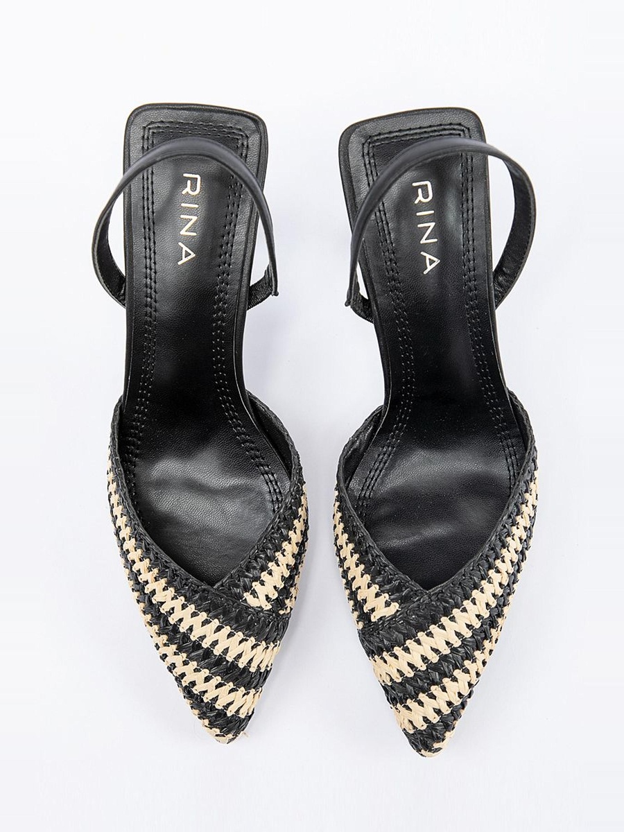 Two-Tone Slingback Heeled Shoes