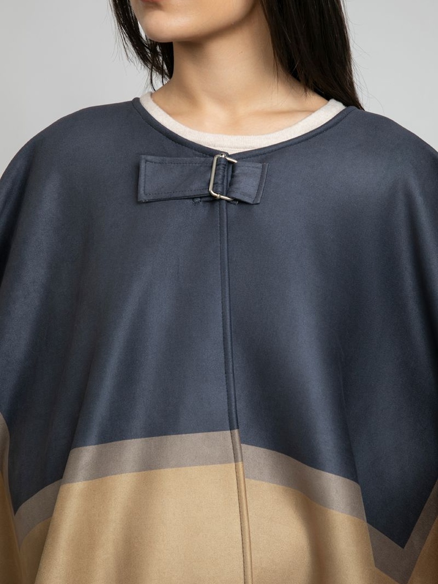 Color Block Poncho