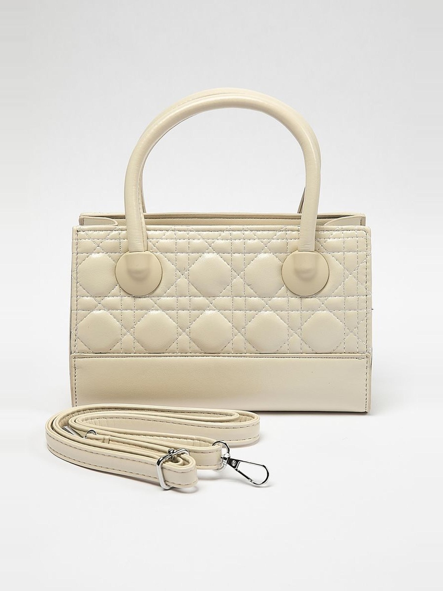 Quilted Handbag with Detachable Strap