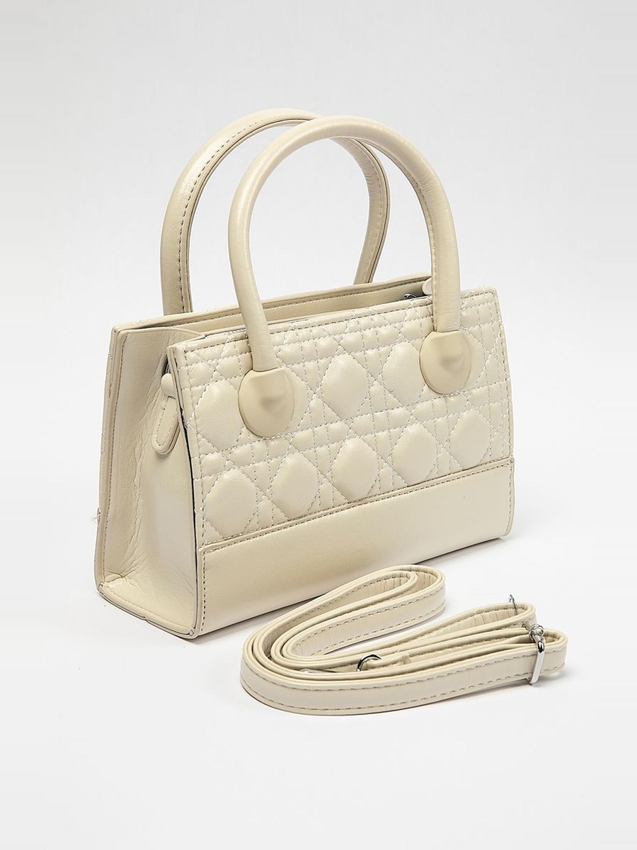 Quilted Handbag with Detachable Strap