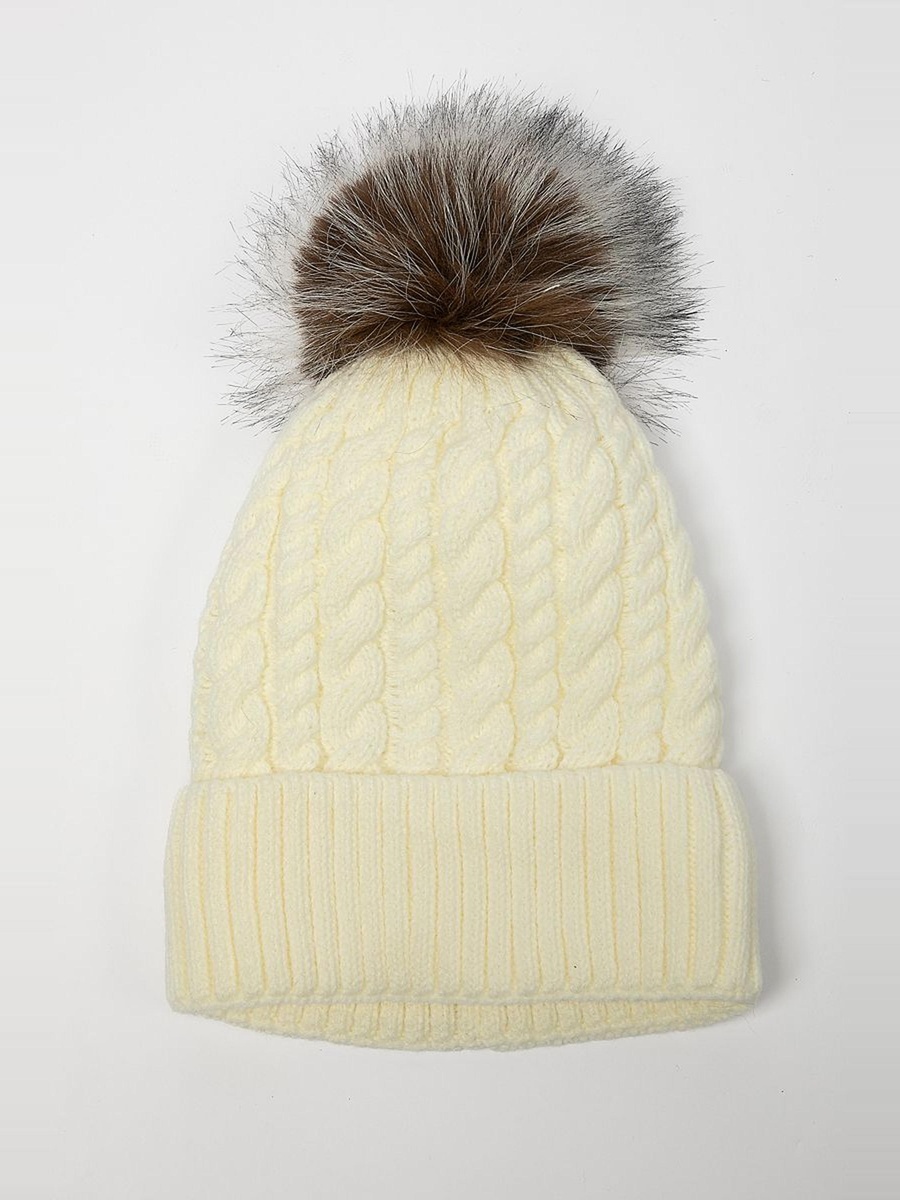 Knitted Beanie with Pom Pom