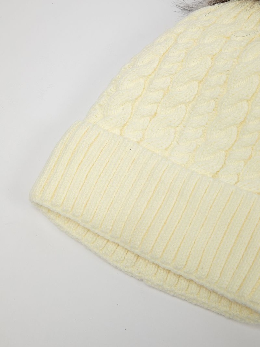 Knitted Beanie with Pom Pom