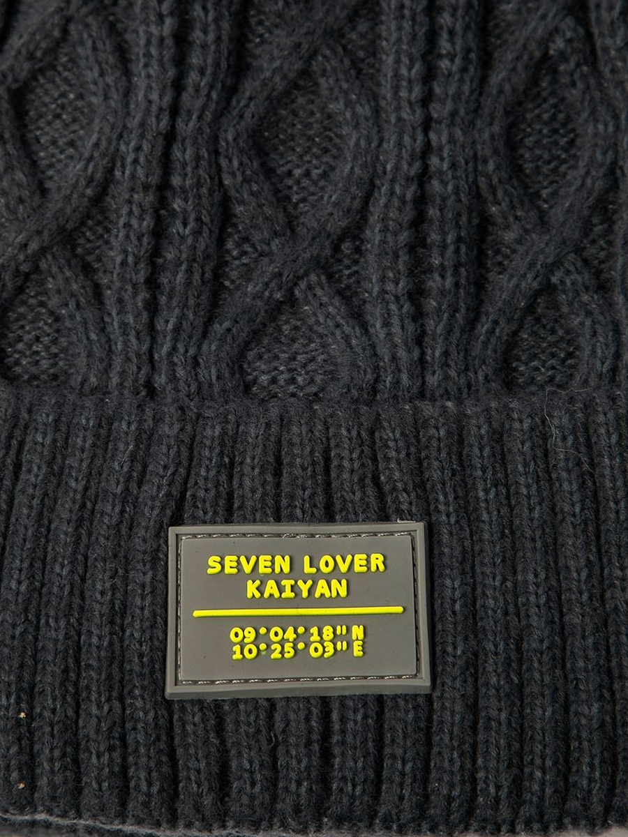 Quilted Knit Beanie with Fleece Lining