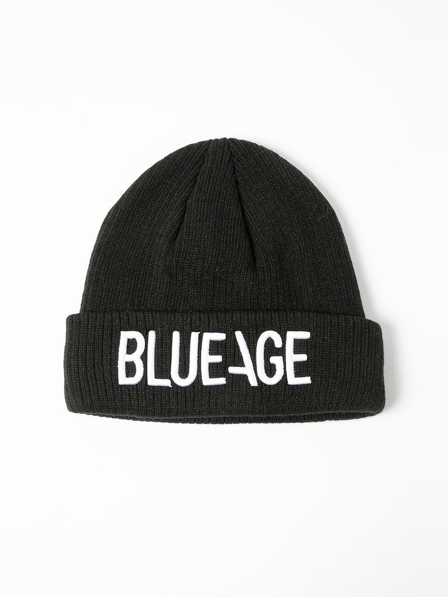 Knitted Beanie with Blueage Embroidery