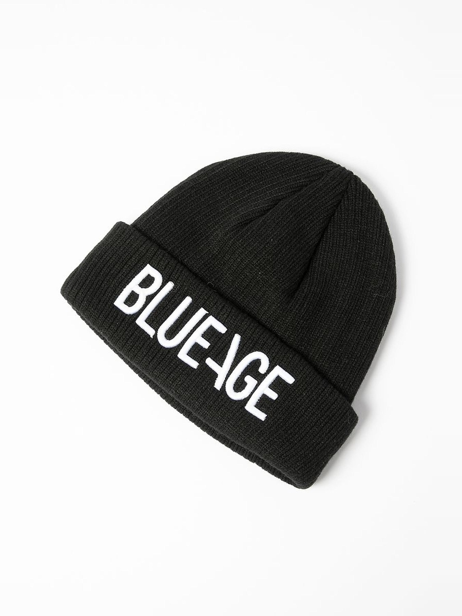 Knitted Beanie with Blueage Embroidery