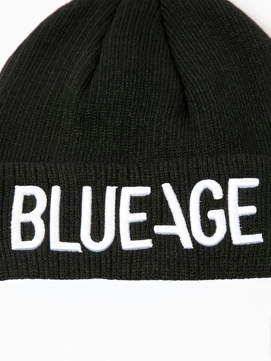 Knitted Beanie with Blueage Embroidery