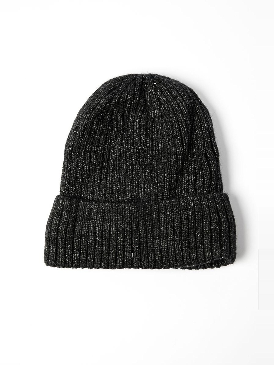 Ribbed Knit Beanie with Fleece Lining