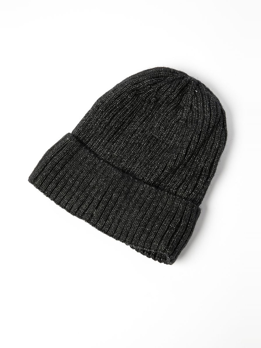 Ribbed Knit Beanie with Fleece Lining