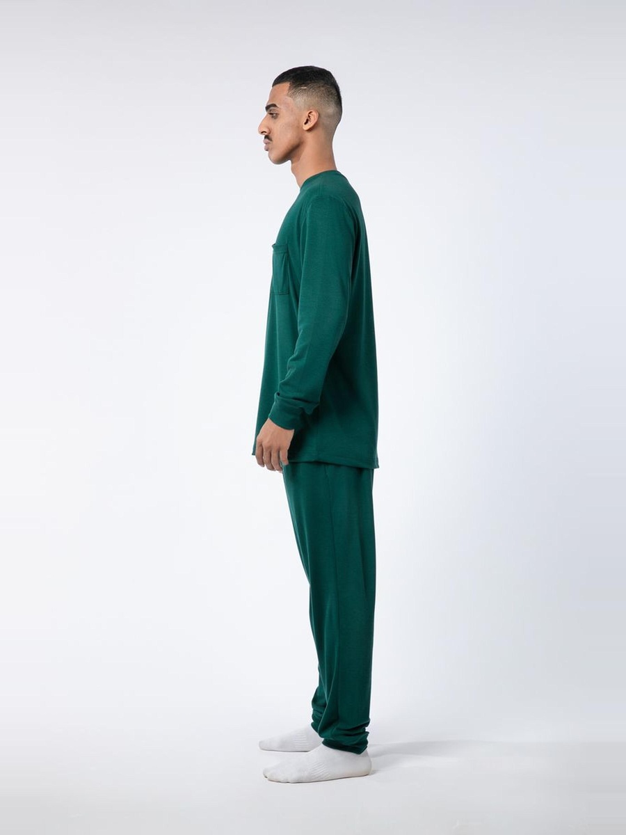 Solid Long Sleeve T-Shirt and Pyjama Set