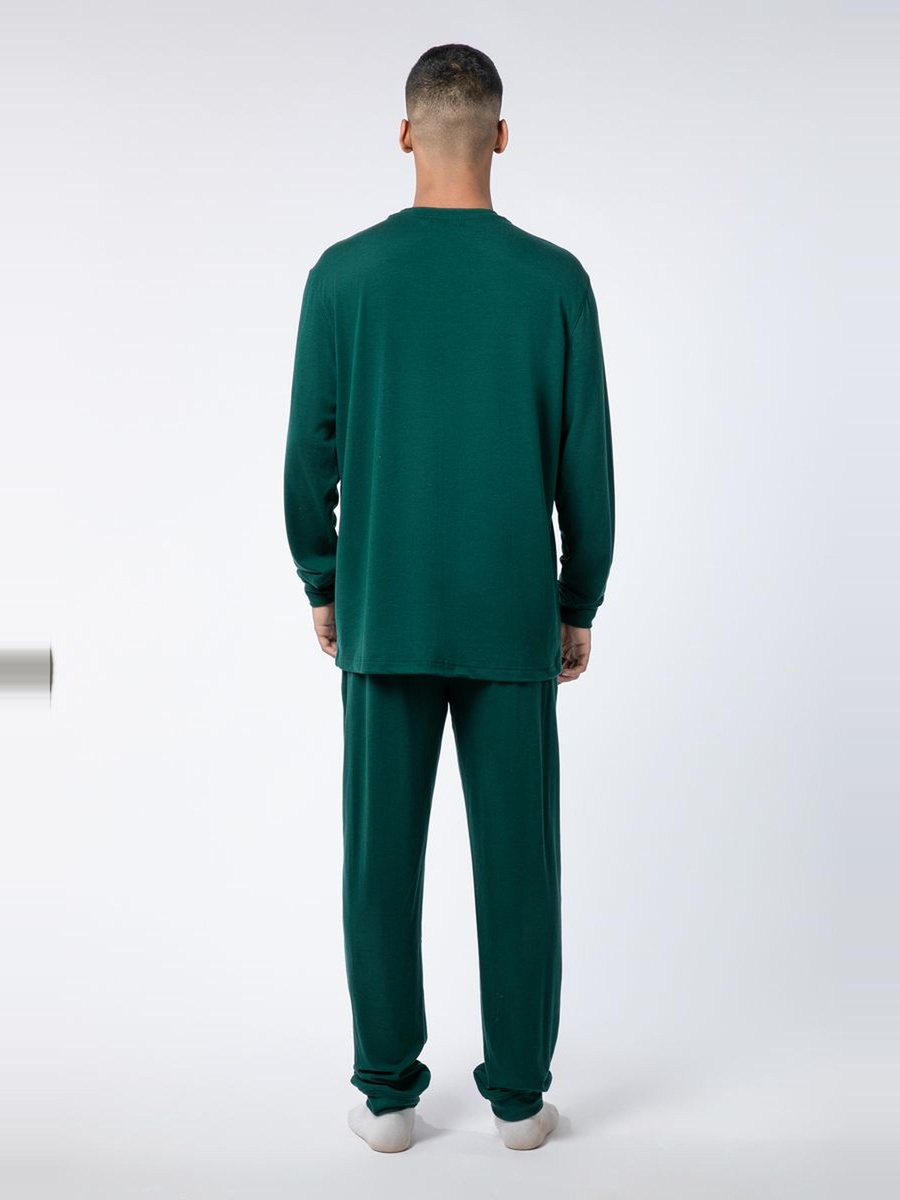 Solid Long Sleeve T-Shirt and Pyjama Set