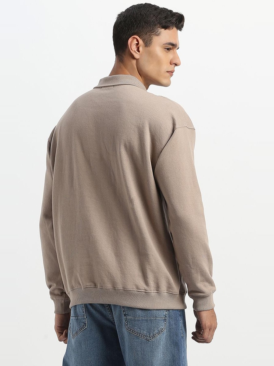 Men Polo Sweatshirt with Half Zip