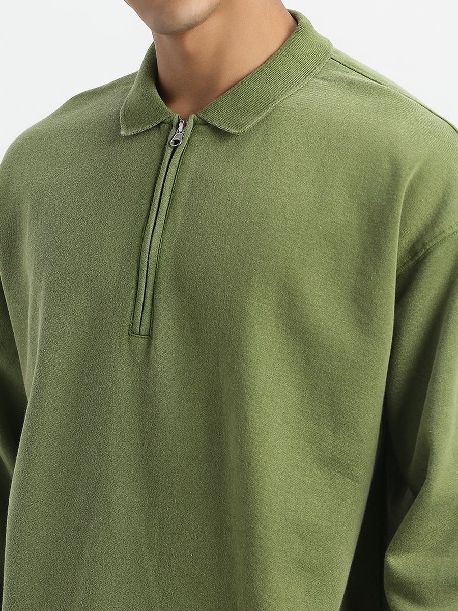 Men Polo Sweatshirt with Half Zip