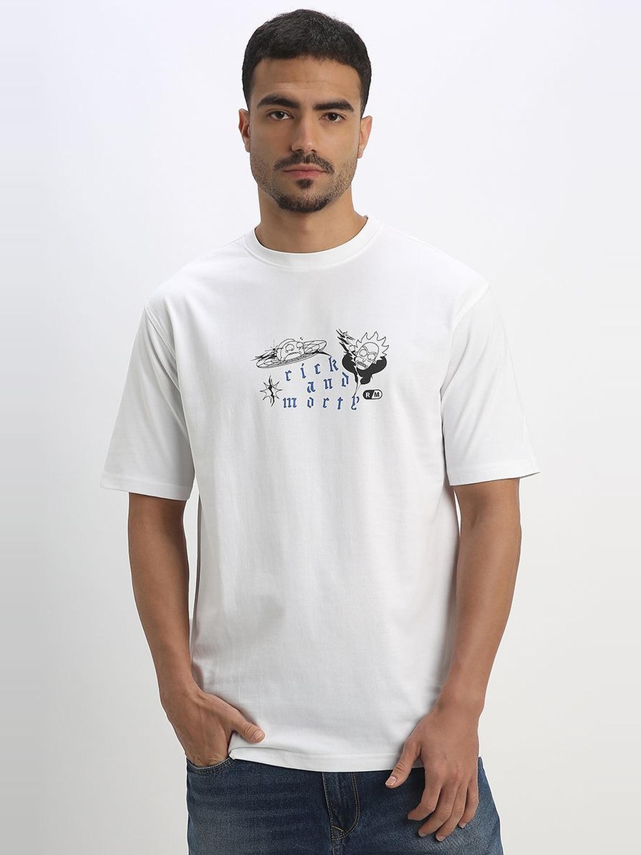 Men Graphic Front and Back Print T-Shirt