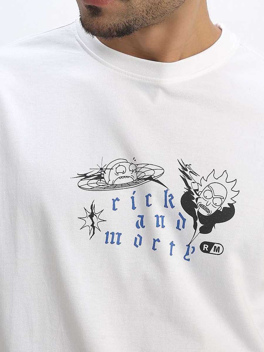 Men Graphic Front and Back Print T-Shirt