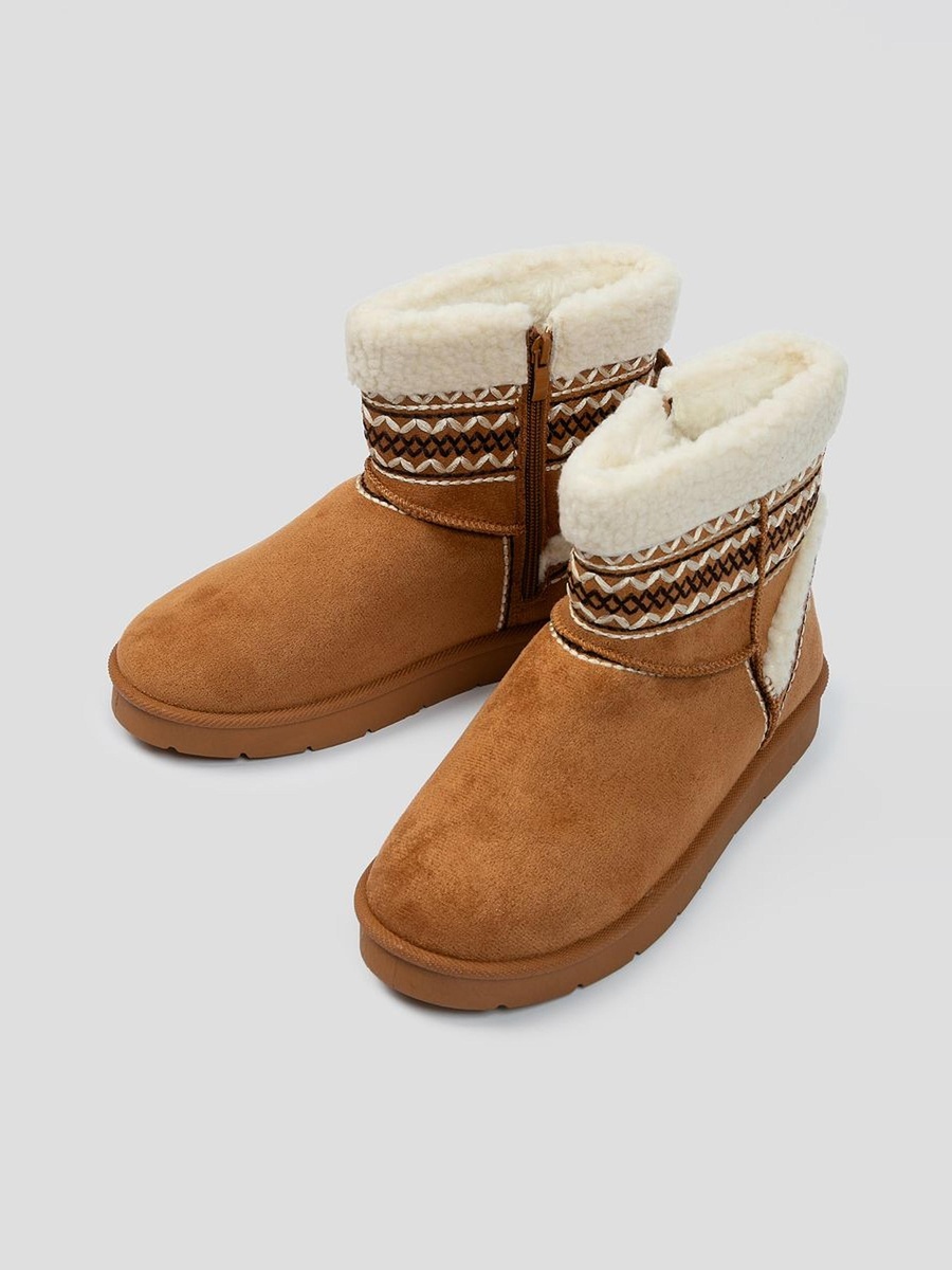 Faux Fur Lined Ankle Boots