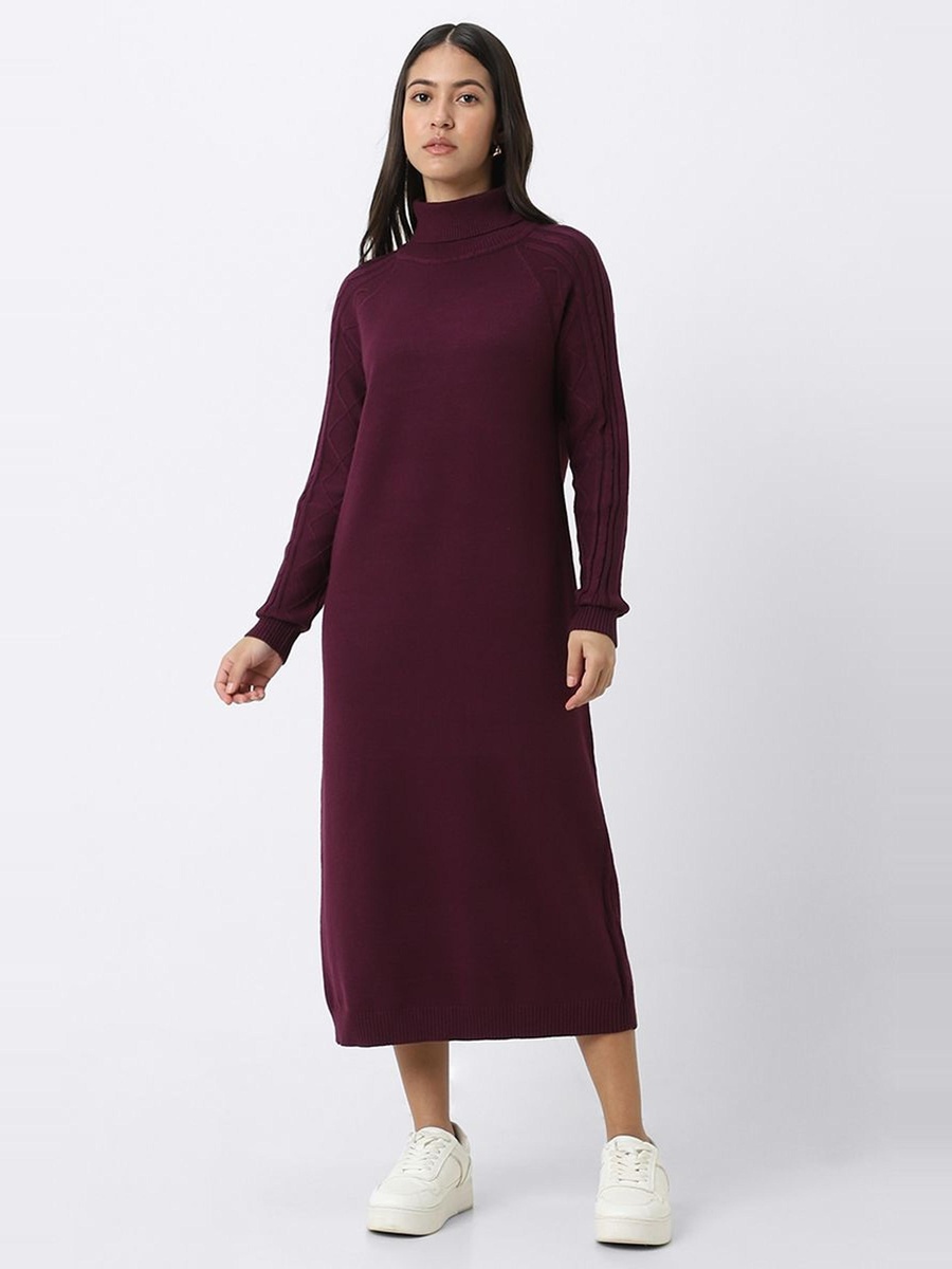 High Neck Knitted Dress