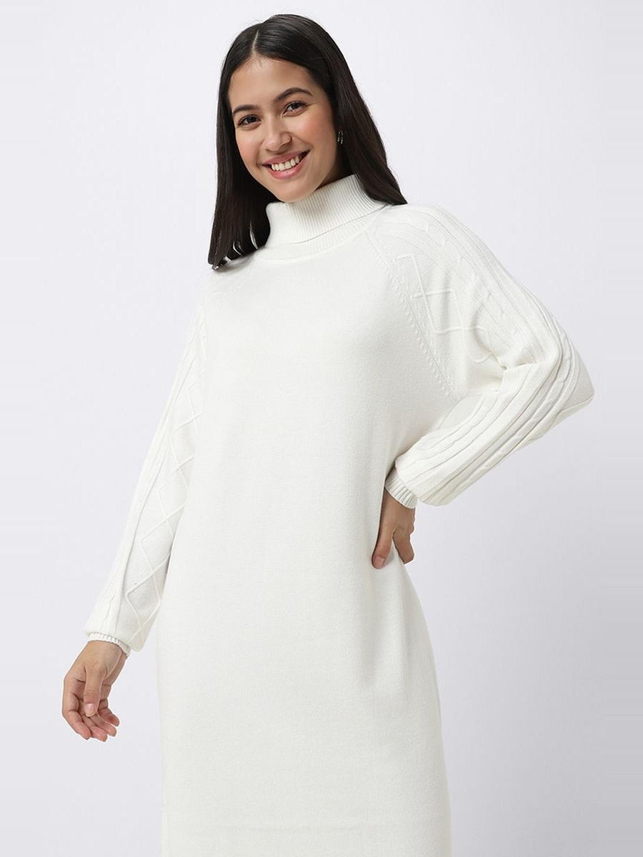 High Neck Knitted Dress