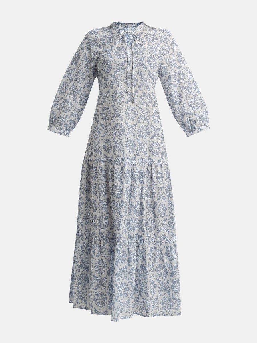 Long Sleeve Layered Maxi Dress with Full Print