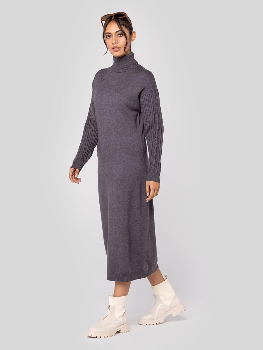 Knitted High Neck Dress