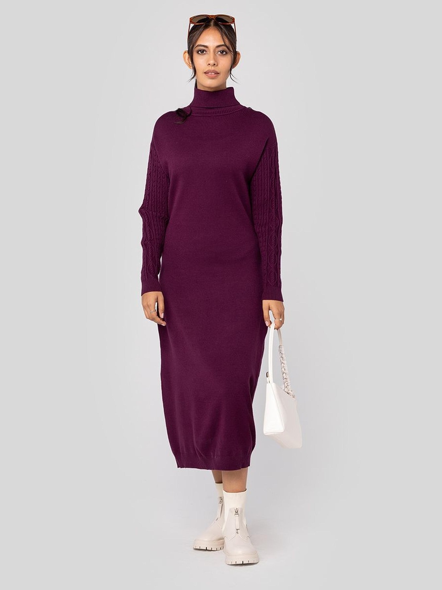 Knitted High Neck Dress
