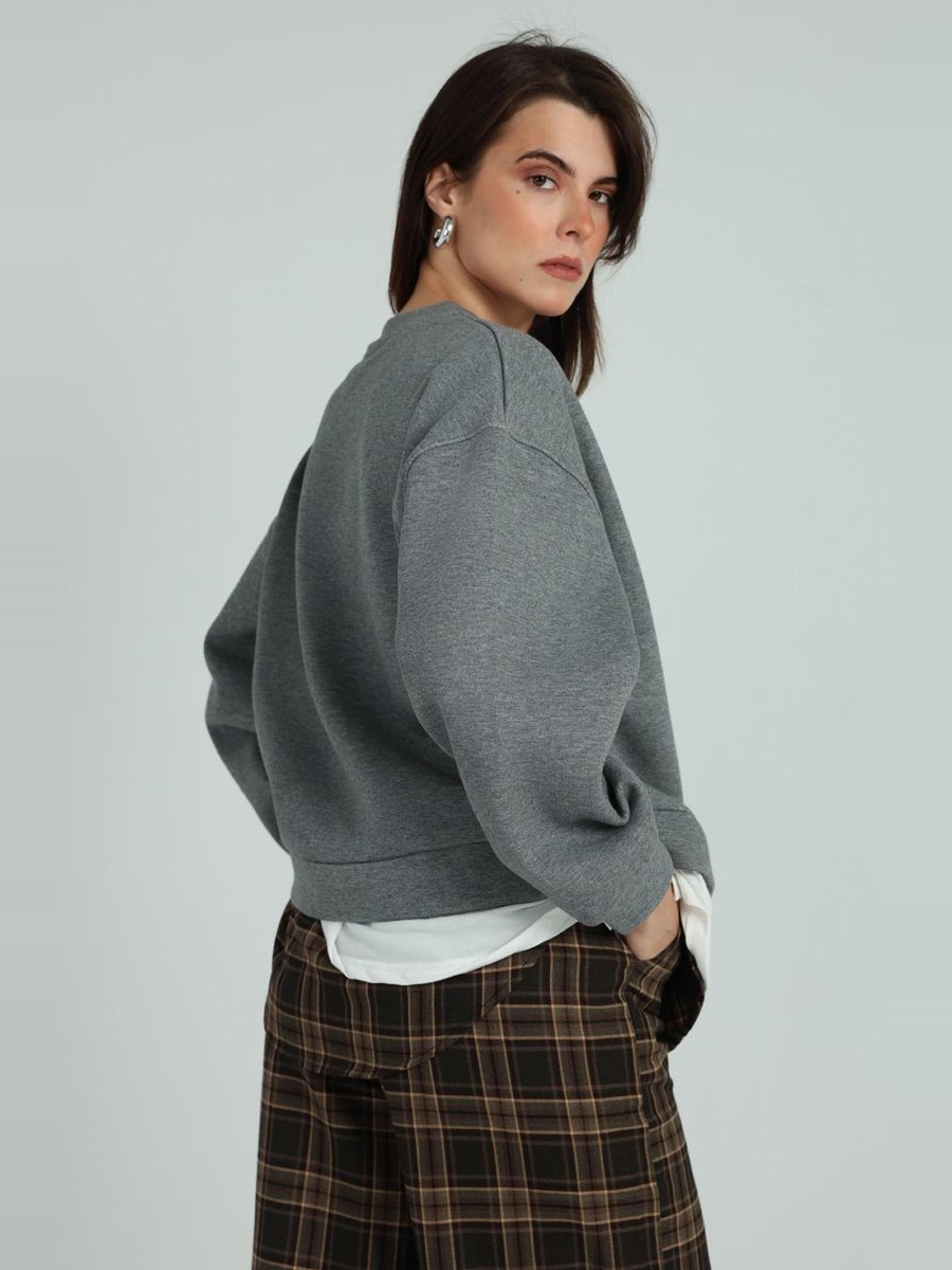 Oversized Sweatshirt with Layered Hem
