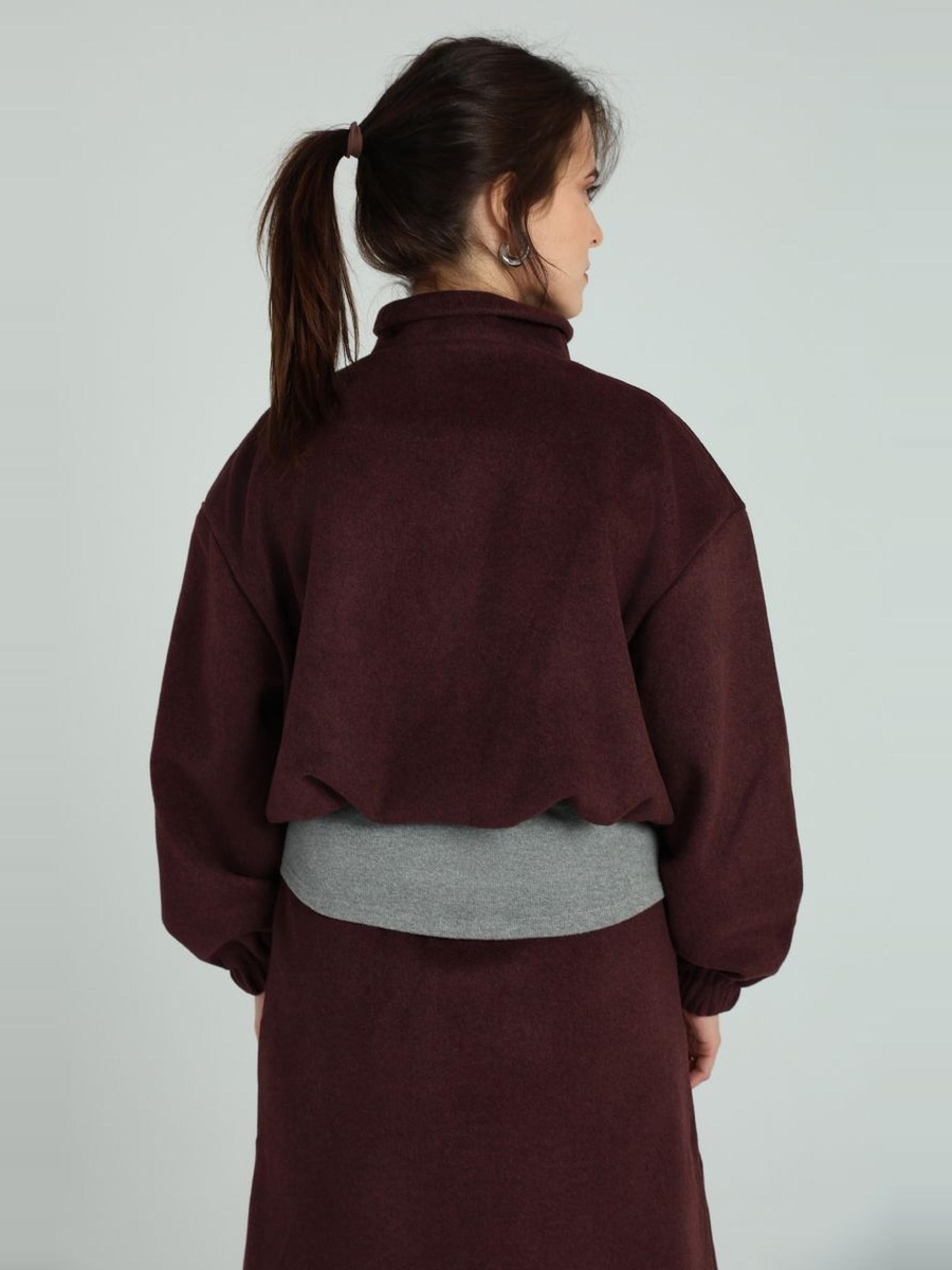 Cropped Sweatshirt with Half Zip