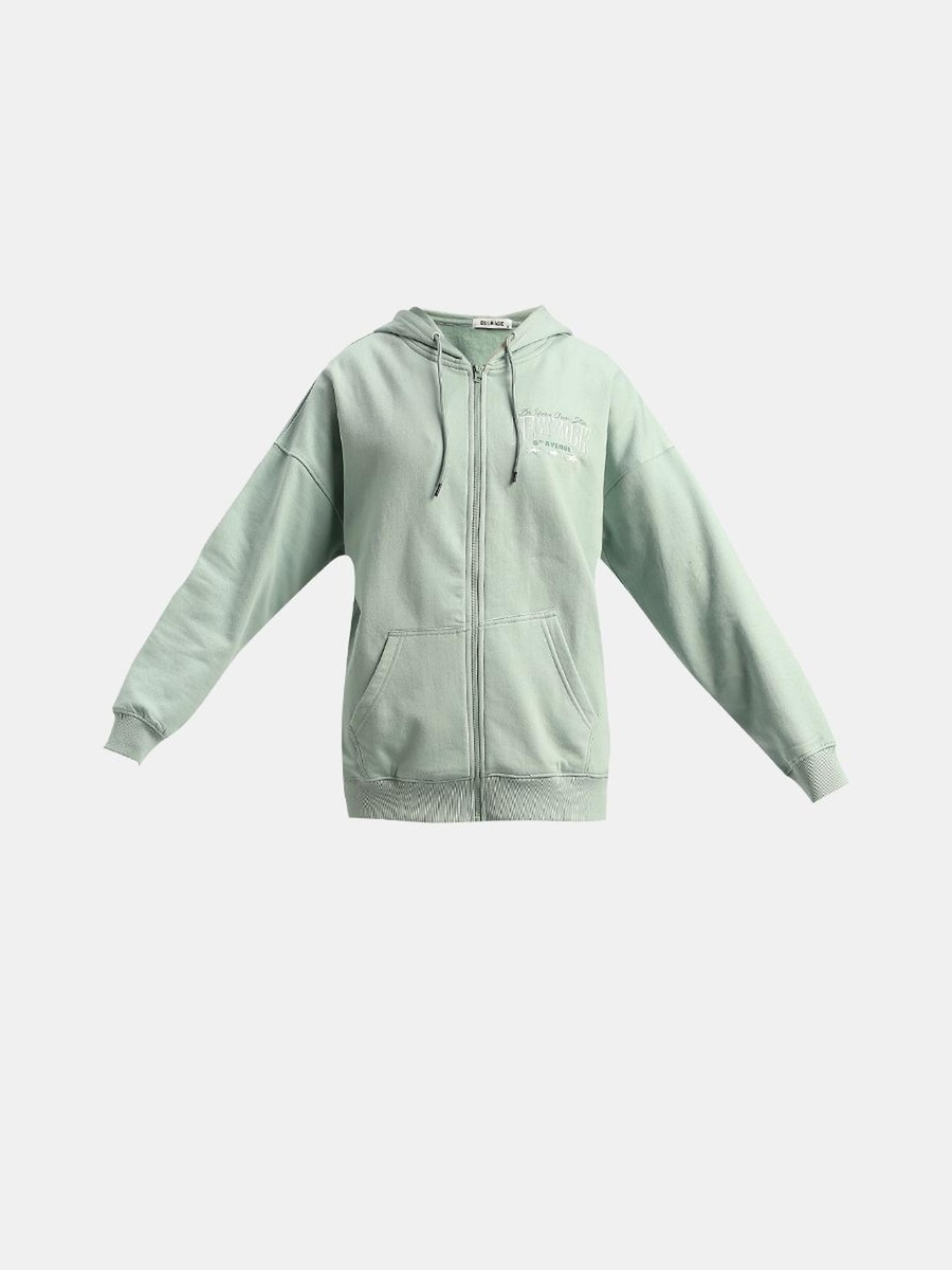 Zip-Up Hoodie with Front Embroidery
