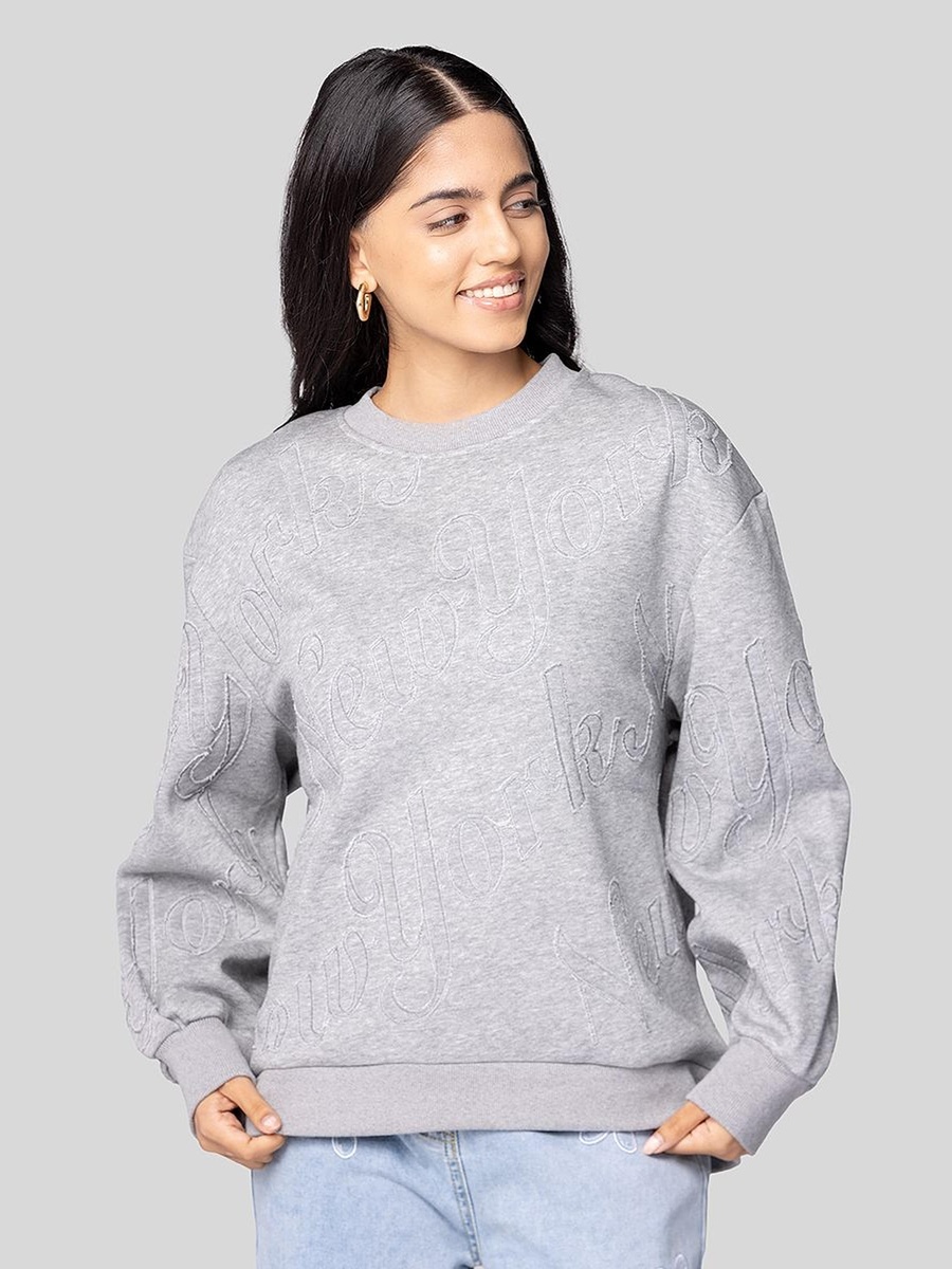 Sweatshirt with Raised Embroidery