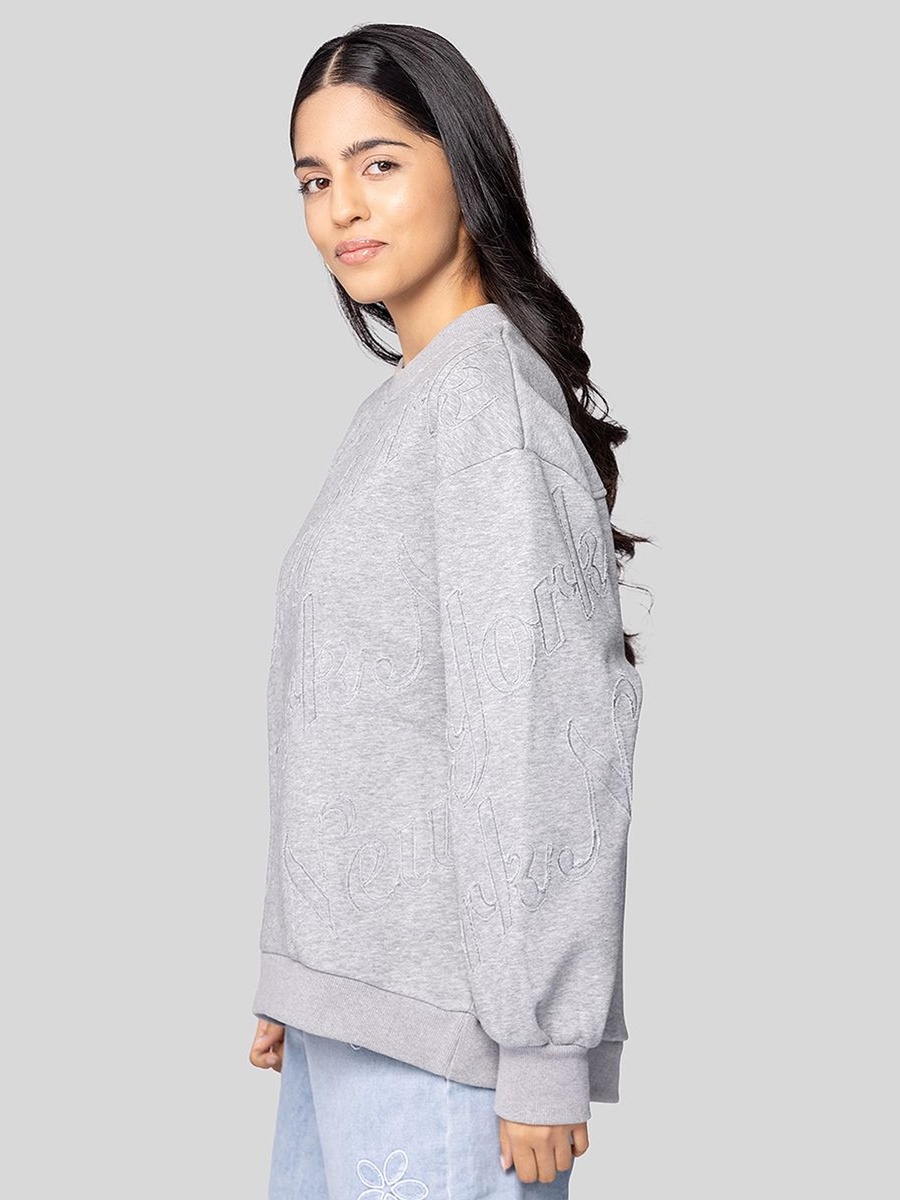 Sweatshirt with Raised Embroidery