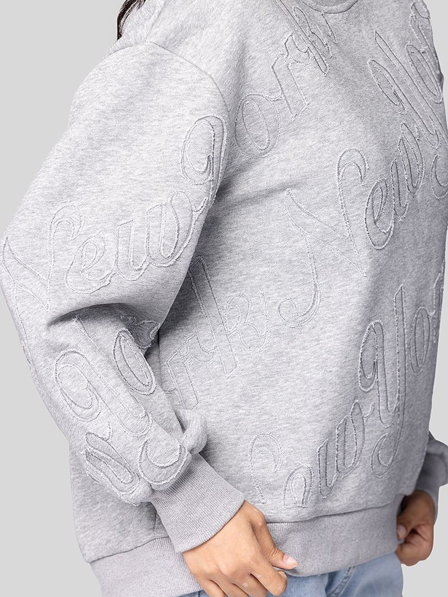Sweatshirt with Raised Embroidery
