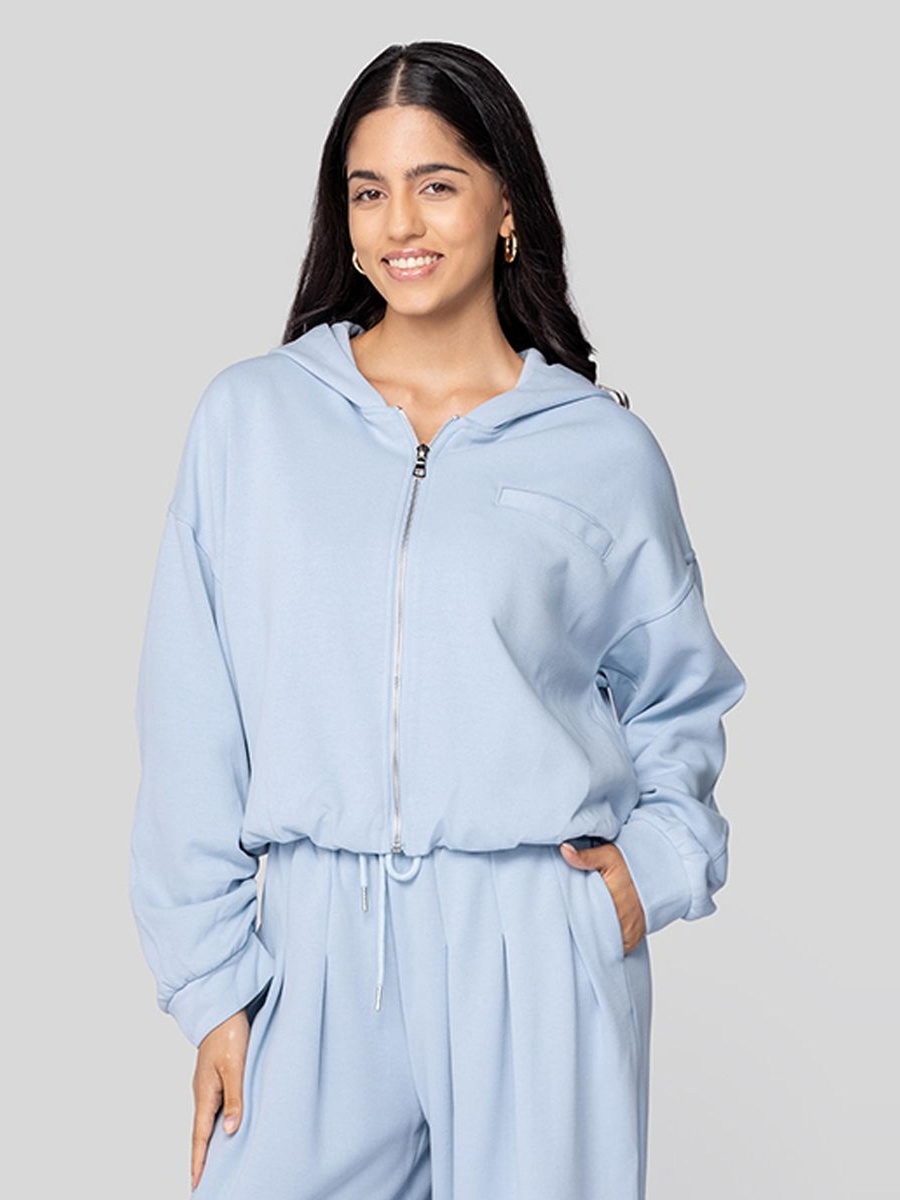 Cropped Zip Up Hoodie